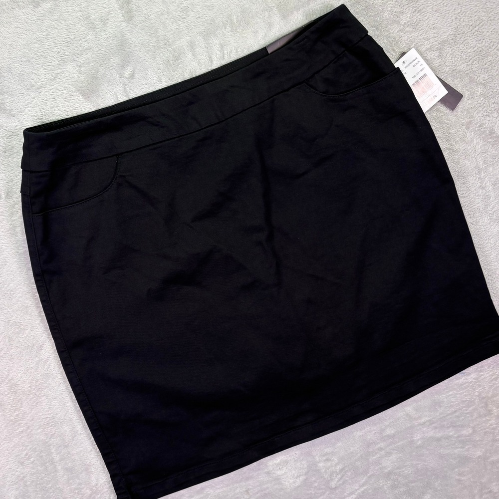 NWT Napa Valley Womens Skort Sz 14 Black Comfort Waistband Pockets 9903H63NVA